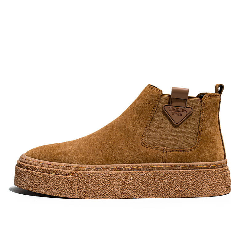 LUOMENG Cow Suede Short Chelsea Boots Men's