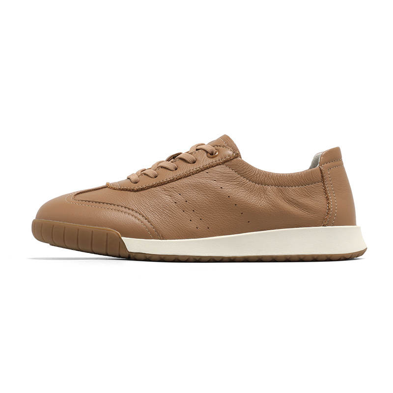 NAVIGARE Small Sailboat Top Grain Cow Leather Height Increasing Low top Casual Shoes Women's Khaki
