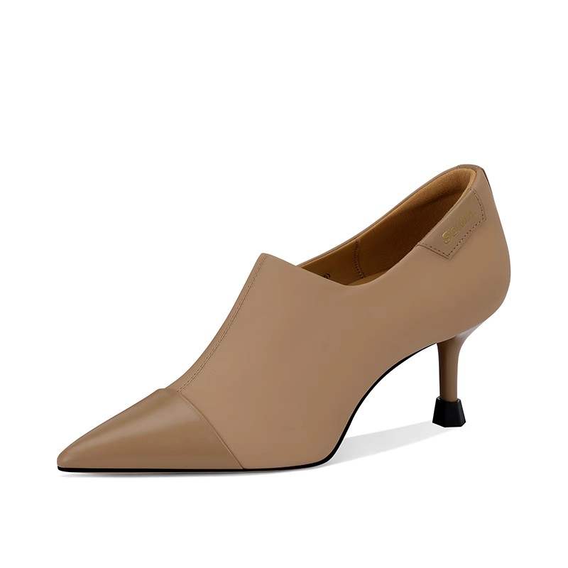 JESSICA SOPHIA Cow Leather Slim Heel High Heels 6CM Women's