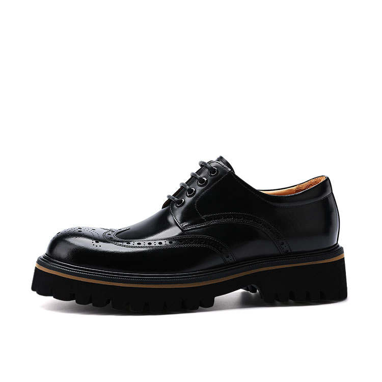 U7 U7 Casual Leather Shoes Men's Low Top Black