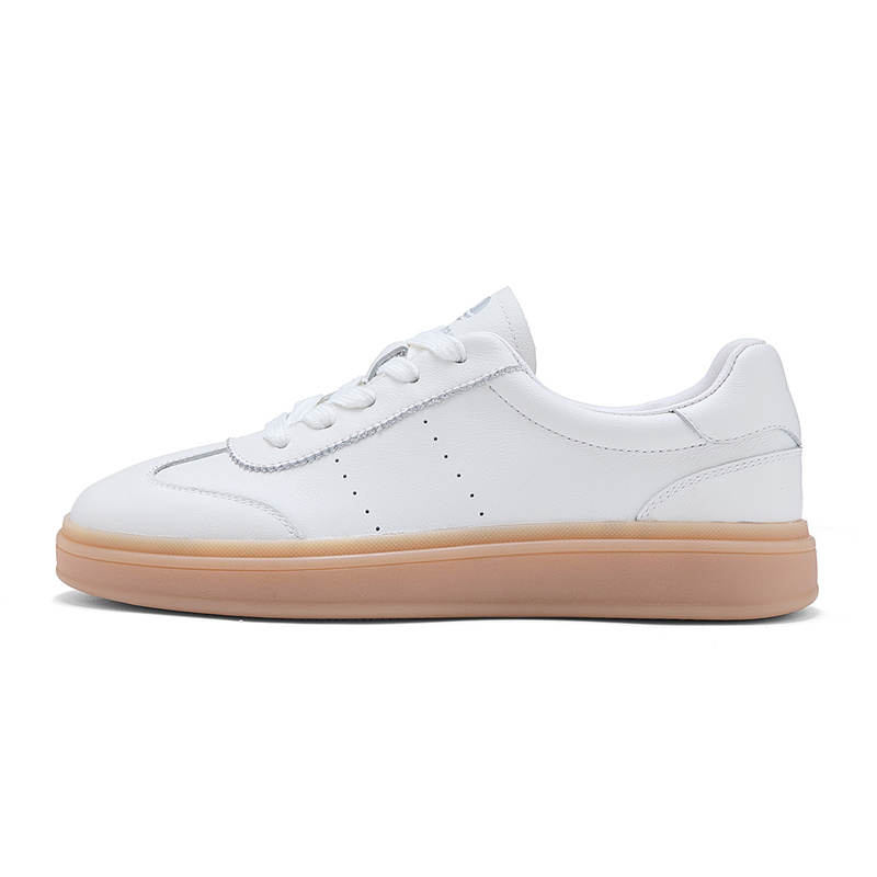 NAVIGARE Top Grain Cow Leather Abrasion Resistant Low top Skateboard Shoes Women's White