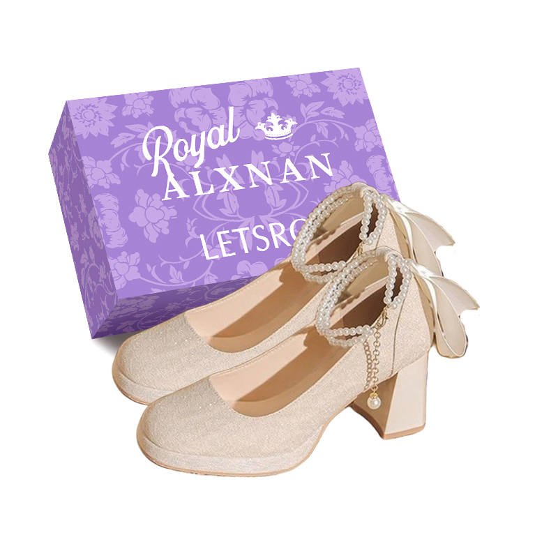 Alxnan Chunky Heel High Heels Women's Champagne