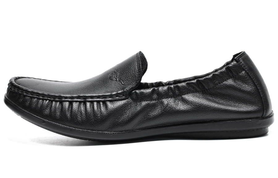 TRUMPPIPE Top Grain Cow Leather Casual Shoes Men's Black