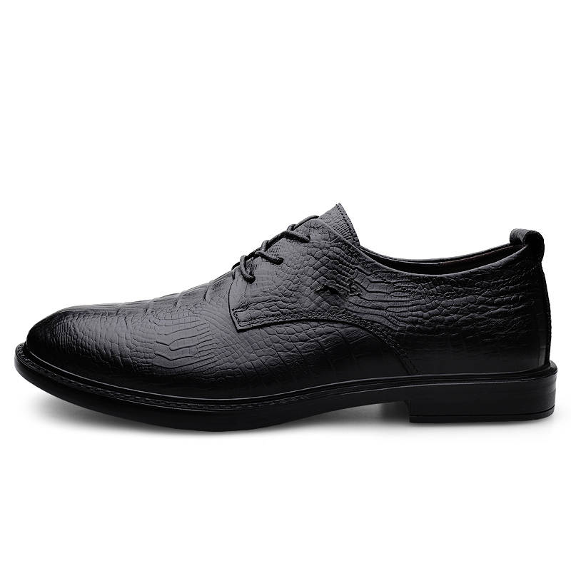 YINGLUNQISHI Top Grain Cow Leather Dress Shoes Men's Black