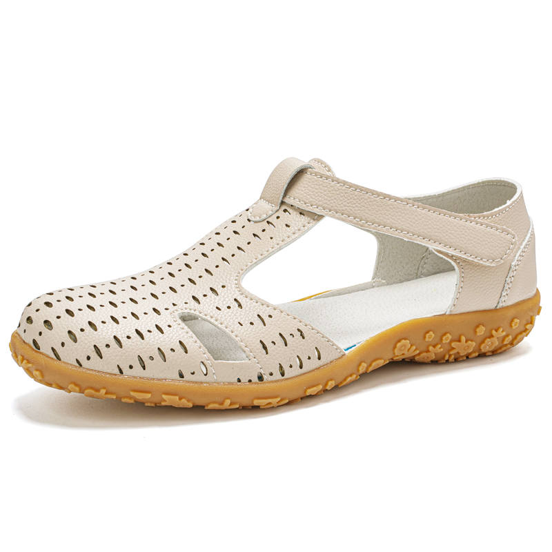 Reivantix Microfiber Leather Roman Sandals Women's Beige