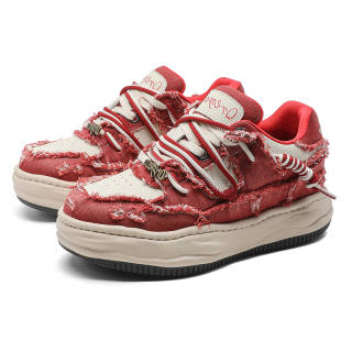MODENGPAN Canvas Low top Skateboard Shoes Unisex Red