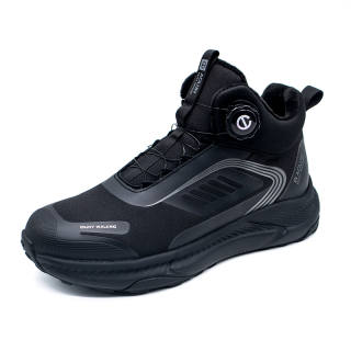 AOLUN Soft And Comfortable Knob Fleece Lined Mid top Mountaineering & Hiking Shoes Men's Black