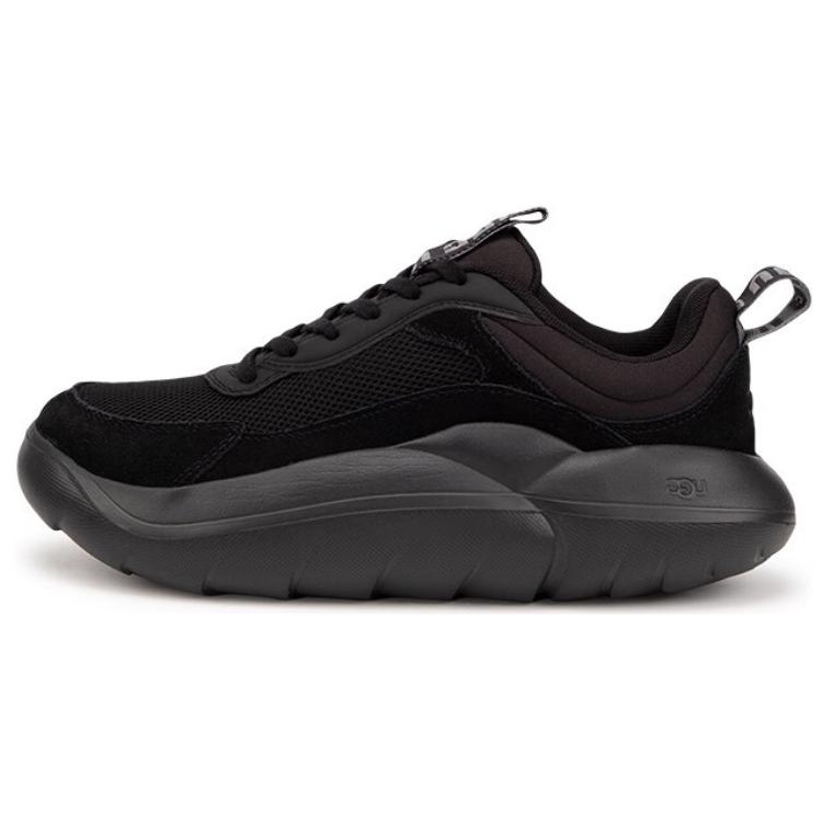 UGG Textile, Split Cow Leather Low top Casual Shoes Women's Black