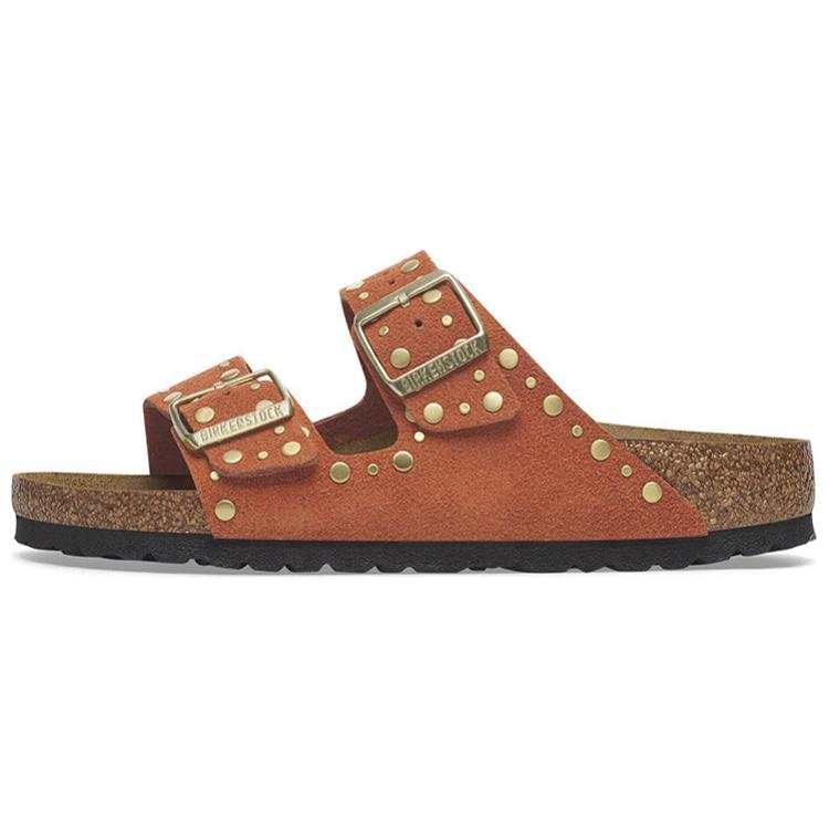 Birkenstock Wmns Arizona Rivet Suede Narrow 'Dark Rust' Women's