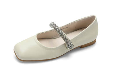 BETSY Cow Leather Flat Mary Jane Shoes 1.5cm Women's