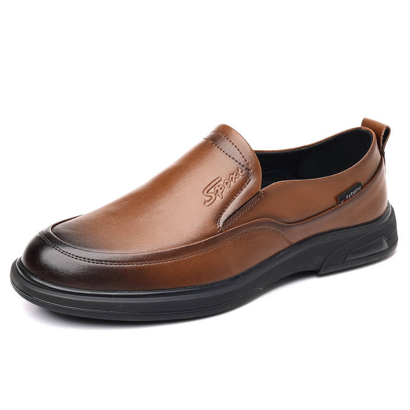 Shanpijiang Men's Casual Shoes Men's Low Top Black/Tea Brown