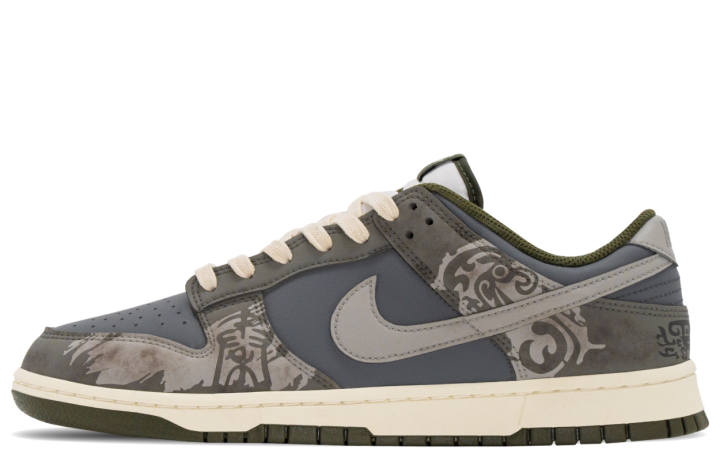 Nike Nike Dunk Qin Bronze Abrasion Resistant Abrasion Resistant Low top Skateboard Shoes Men's Green Black
