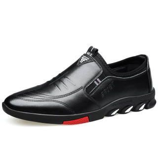 PTLS Microfiber Leather Fashion Trend Casual Shoes Men's Black