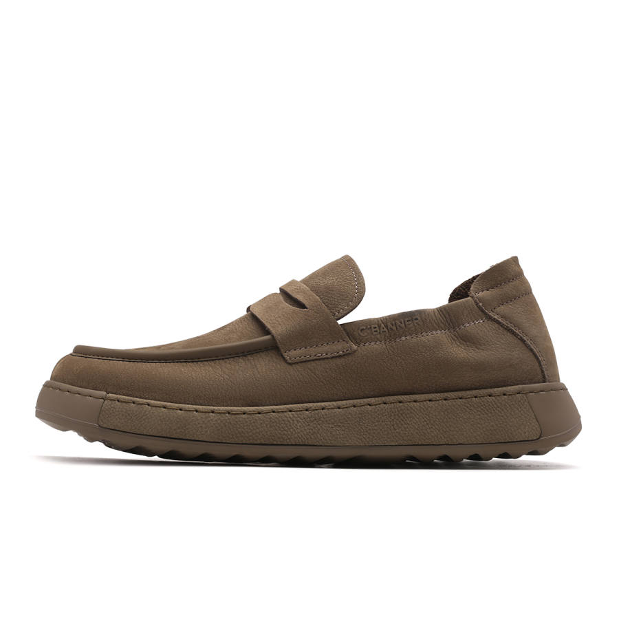 C°BANNER Cow Leather Low top Casual Shoes Men's Khaki Green