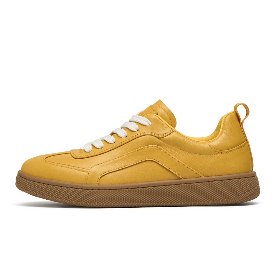 C°BANNER Cow Leather Low top Skateboard Shoes Men's Yellow
