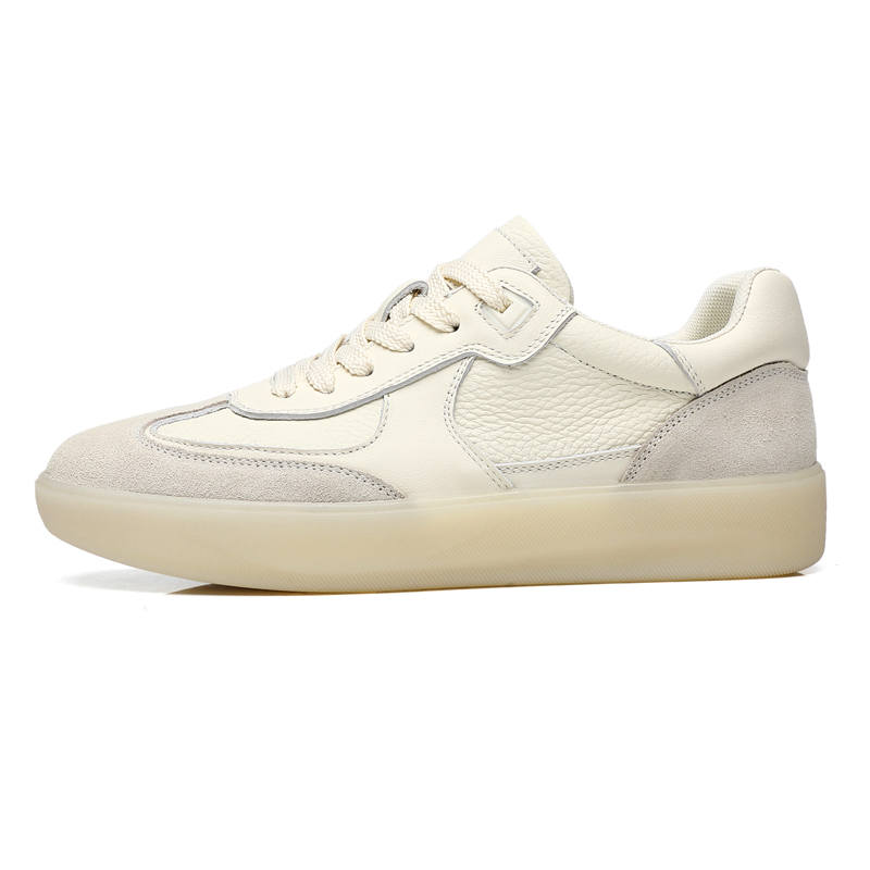 POPULAR ROUSE PR Top Grain Cow Leather Low top Skateboard Shoes Men's Beige