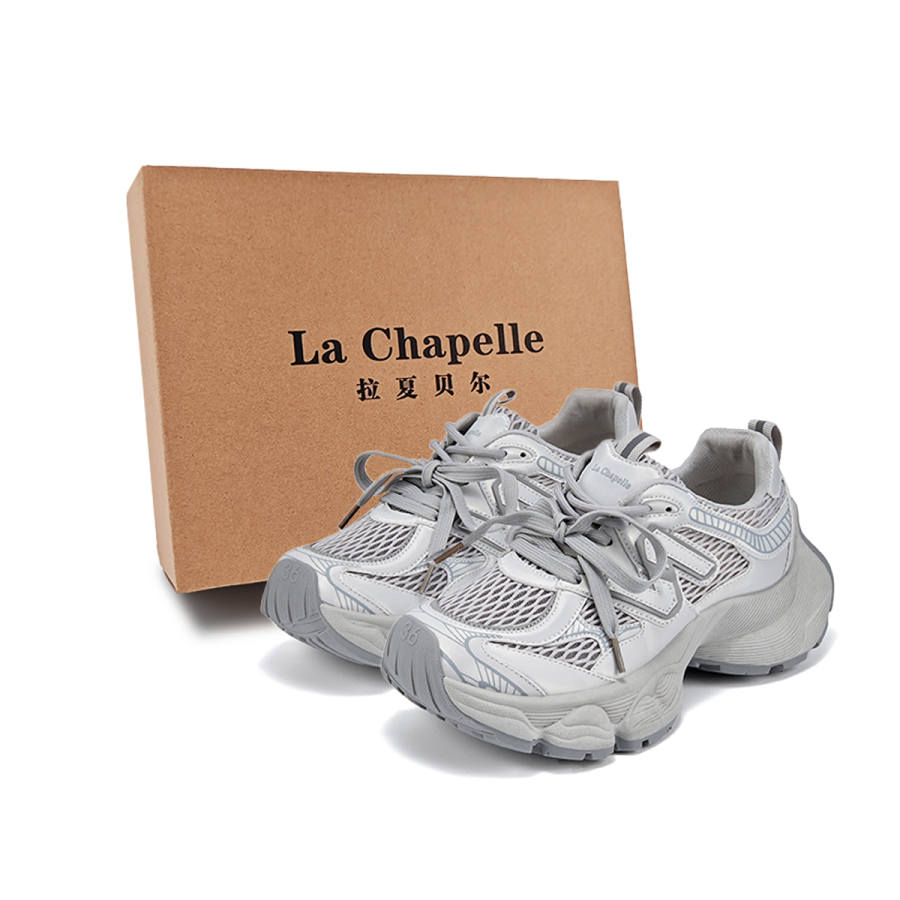 La Chapelle Low Top Chunky Sneakers Women's Gray