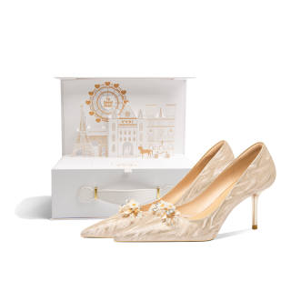 VVKI High Heels Women's Gold Branch Jade Leaf