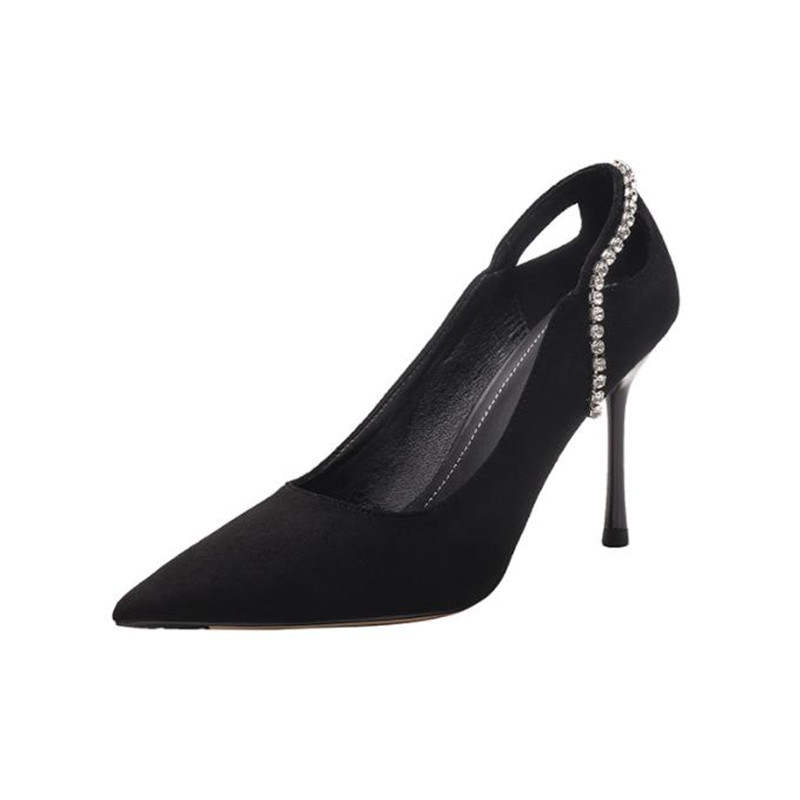 TATAYA Microfiber Leather Slim Heel High Heels Women's Black