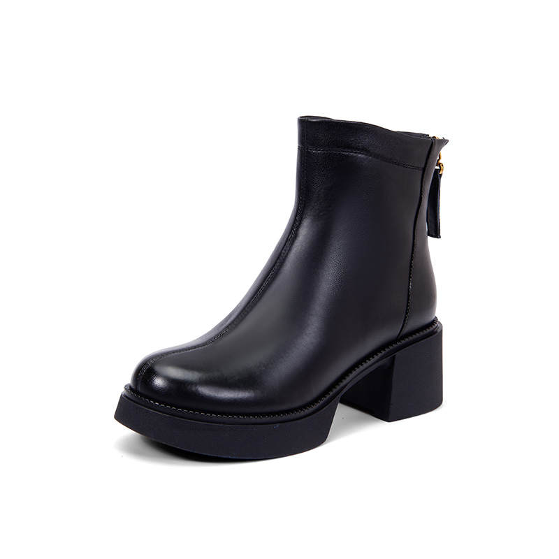 PT'SON PT'SON Sheepskin Ankle Boots 4cm Women's