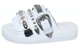 Suicoke Toga x Suicoke Rubber Sole Slip Resistant Abrasion Resistant Slide Slippers Men's White