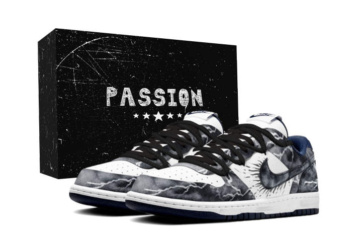 Nike Nike Big Cloud Ink Realm, Box Abrasion Resistant Low top Skateboard Shoes Unisex Black White