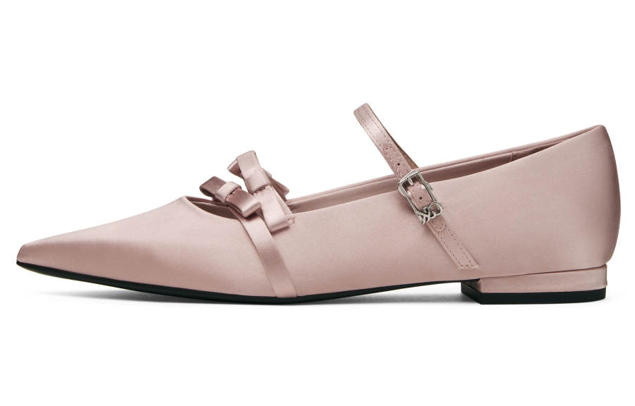 CHARLES&KEITH Small Ck Fabric Flat Mary Jane Shoes 1.6cm Women's