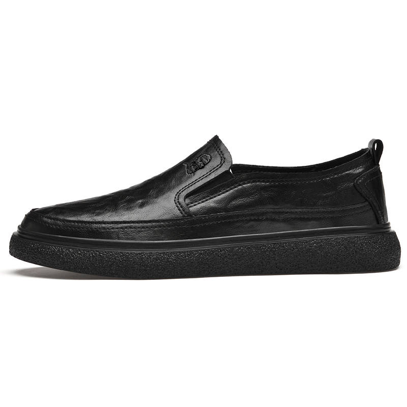 LAORENTOU Casual Leather Shoes Men's Low Top Black/Brown