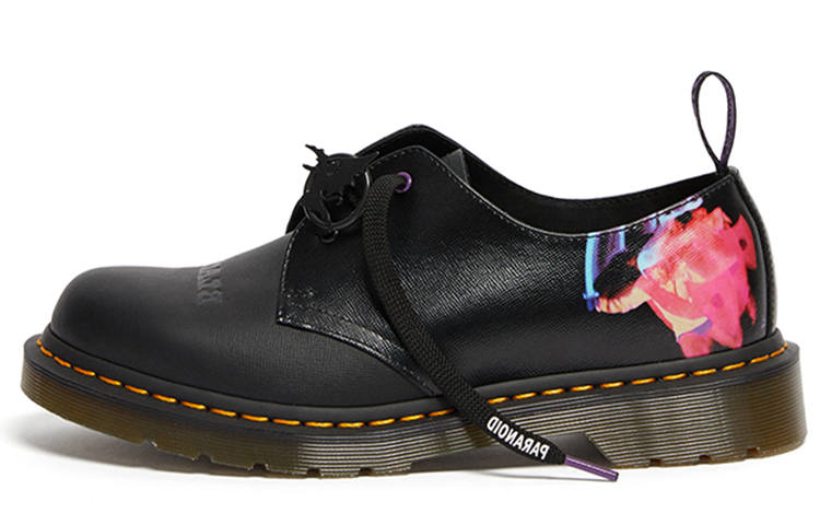Dr.Martens Dr. Martens Black Sabbath X Dr. Martens Crossover 1461 Retro Leather Printing Combat Boots Black Unisex