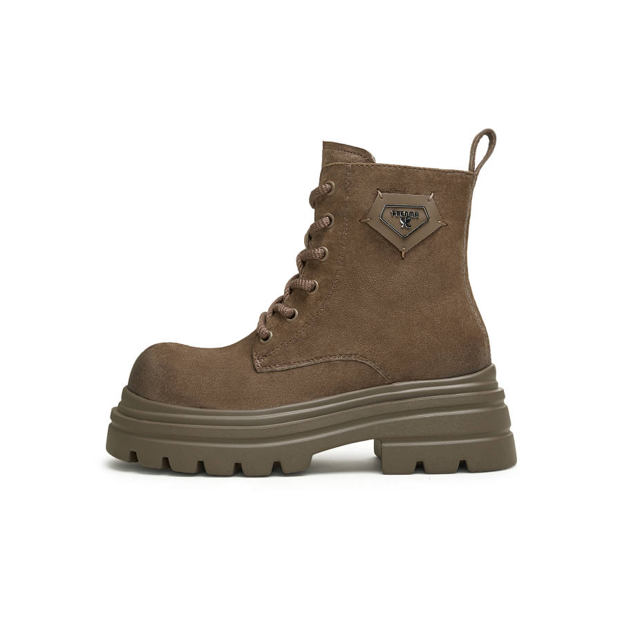 Teenmix Combat Boots Women's Black/Khaki