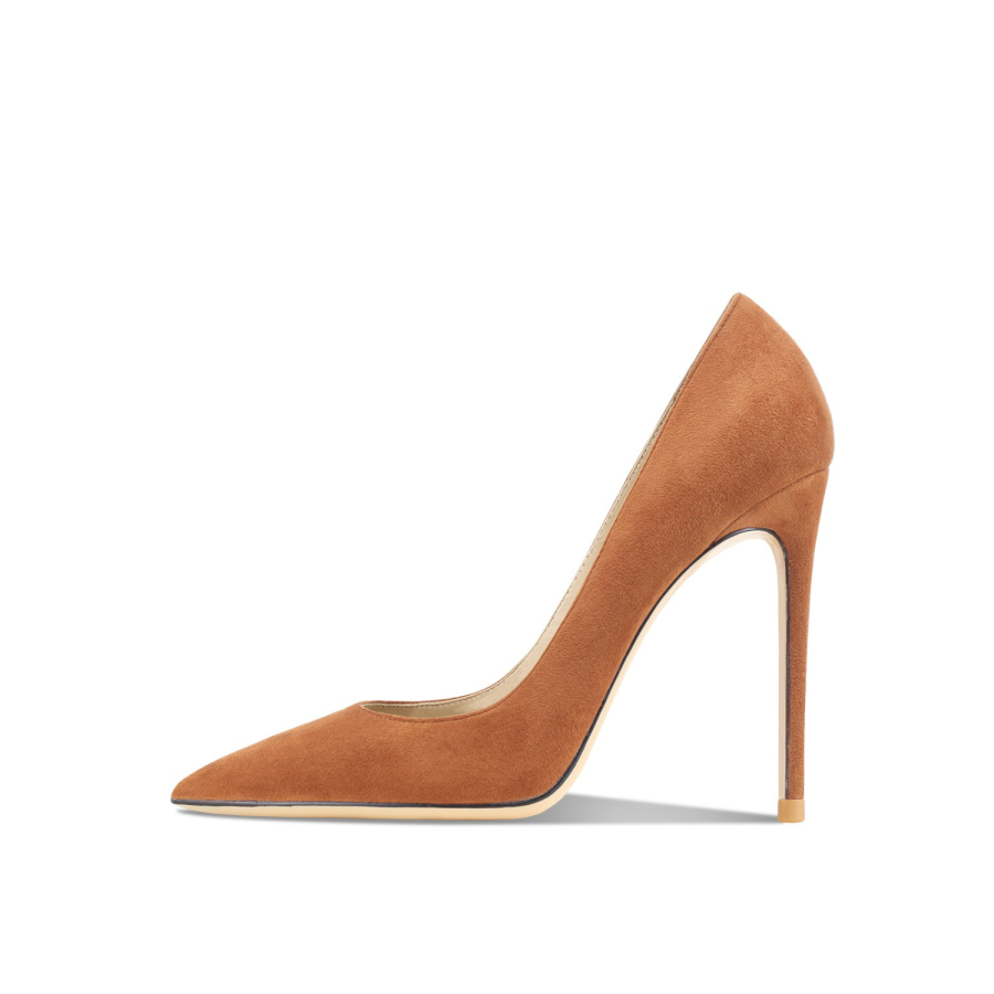 Siwei Suede Slim Heel High Heels Women's Brown