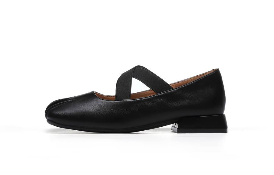 HLA Synthetic Leather Chunky Heel Mary Jane Shoes Women's