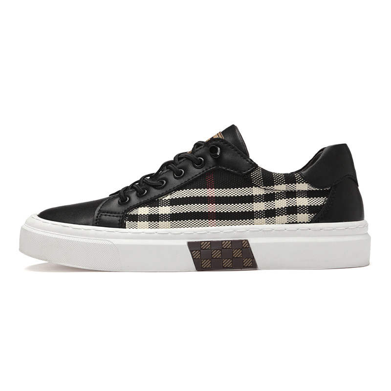 GONGNIULEITING Cow Split Leather Lightweight Slip Resistant Lightweight Anti Slip Low top Skateboard Shoes Men's
