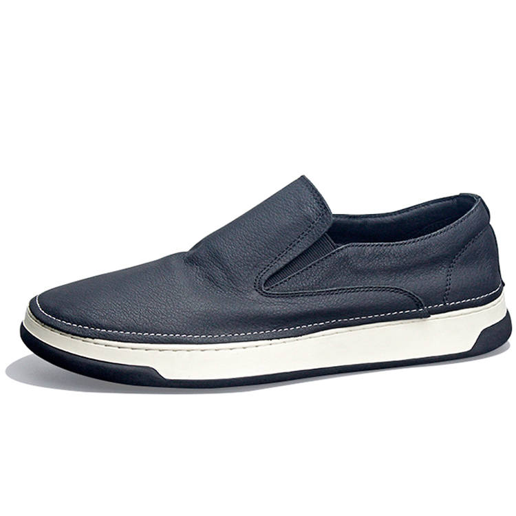 SENJIALUO Top Grain Cow Leather Casual Shoes Men's Black