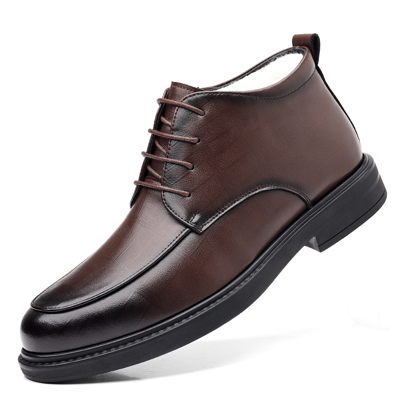 Shanpijiang Casual Leather Shoes Men's Low Top Black