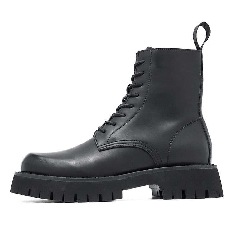 KAQIAODI Cow Split Leather Short Combat Boots Men's