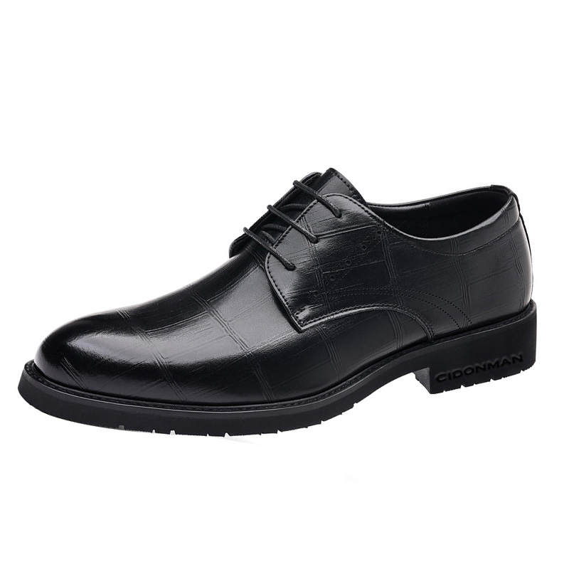 CITONGXIANSHENG Cow Split Leather Dress Shoes Men's Black