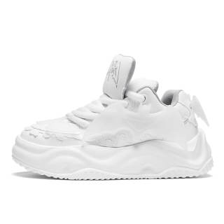 K-61 K 61 Cushioning Abrasion Resistant Cushioning, Wear Resistant Low top Skateboard Shoes Unisex White