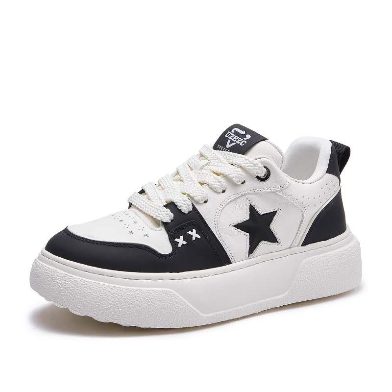 Voguhomme Top Grain Cow Leather Low top Skateboard Shoes Men's