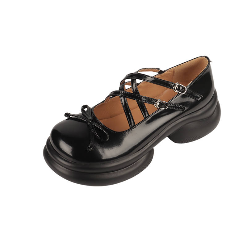 BAISHITING Sheepskin Platform Mary Jane Shoes 5.5cm Women's