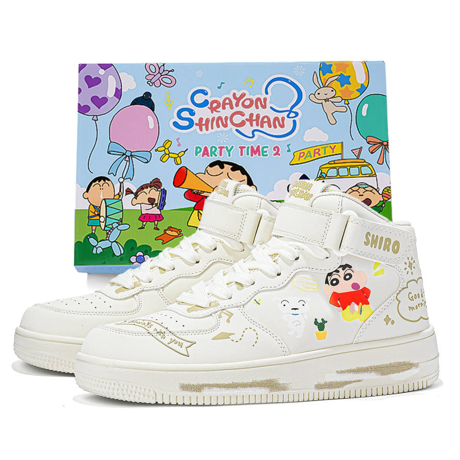 Crayon Shinchan High top Skateboard Shoes Unisex Gift Box Set