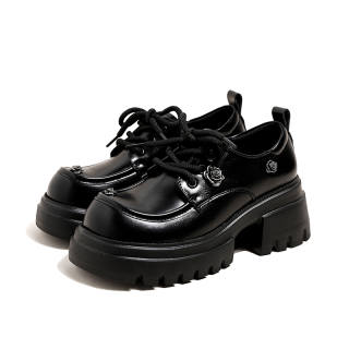 Ouumeis Microfiber Casual Shoes 7 Cm Women's Black