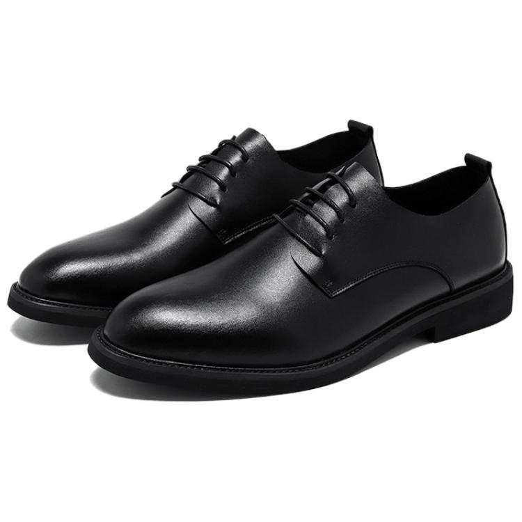 WEISHIBANGWEI Microfiber Leather Dress Shoes Men's Black