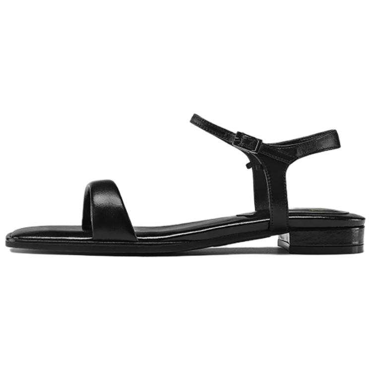 7or9 Dark Chocolate Pudding Collection Sheepskin One Strap Sandals 1.5cm Women's