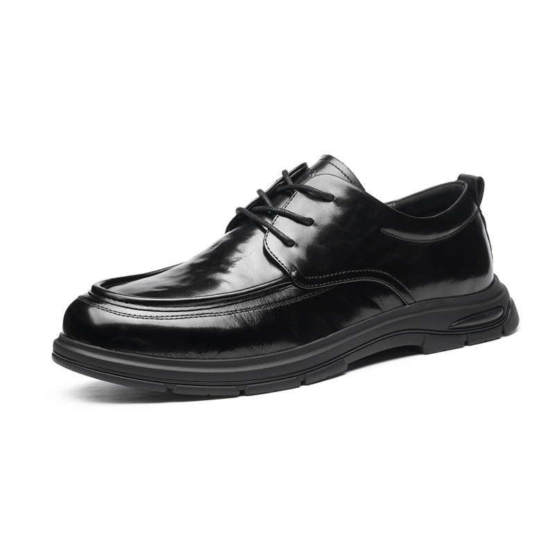 AOKANG Top Grain Cow Leather Casual Leather Shoes Men's Black
