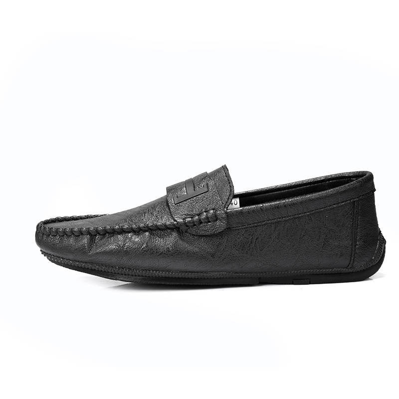 YINGLUNQISHI Cow Split Leather Casual Shoes Men's Black