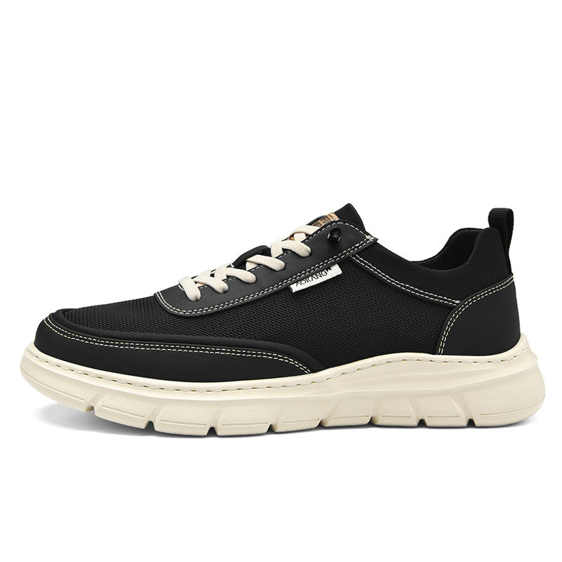 AOKANG Casual Shoes Men's Low Top Black, All Black