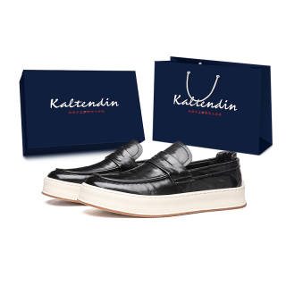 Kaltendin British Commute Vintage Loafers Men's Black