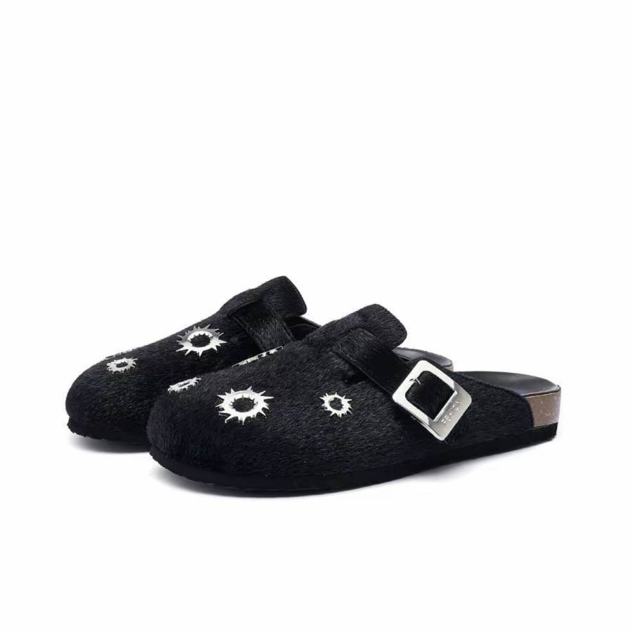 SHUMO Abrasion Resistant Slip Resistant Abrasion Resistant Slip Resistant Closed Toe Slippers Unisex Black