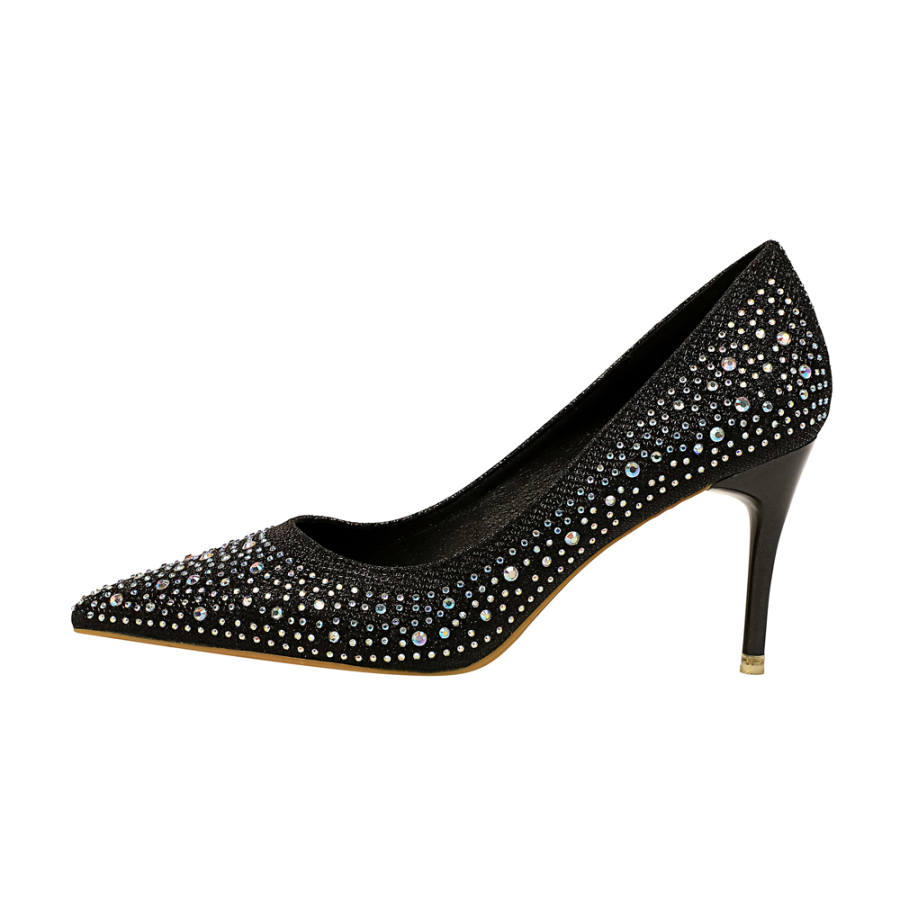 QITUMAUL Shinny Leather Slim Heel High Heels Women's